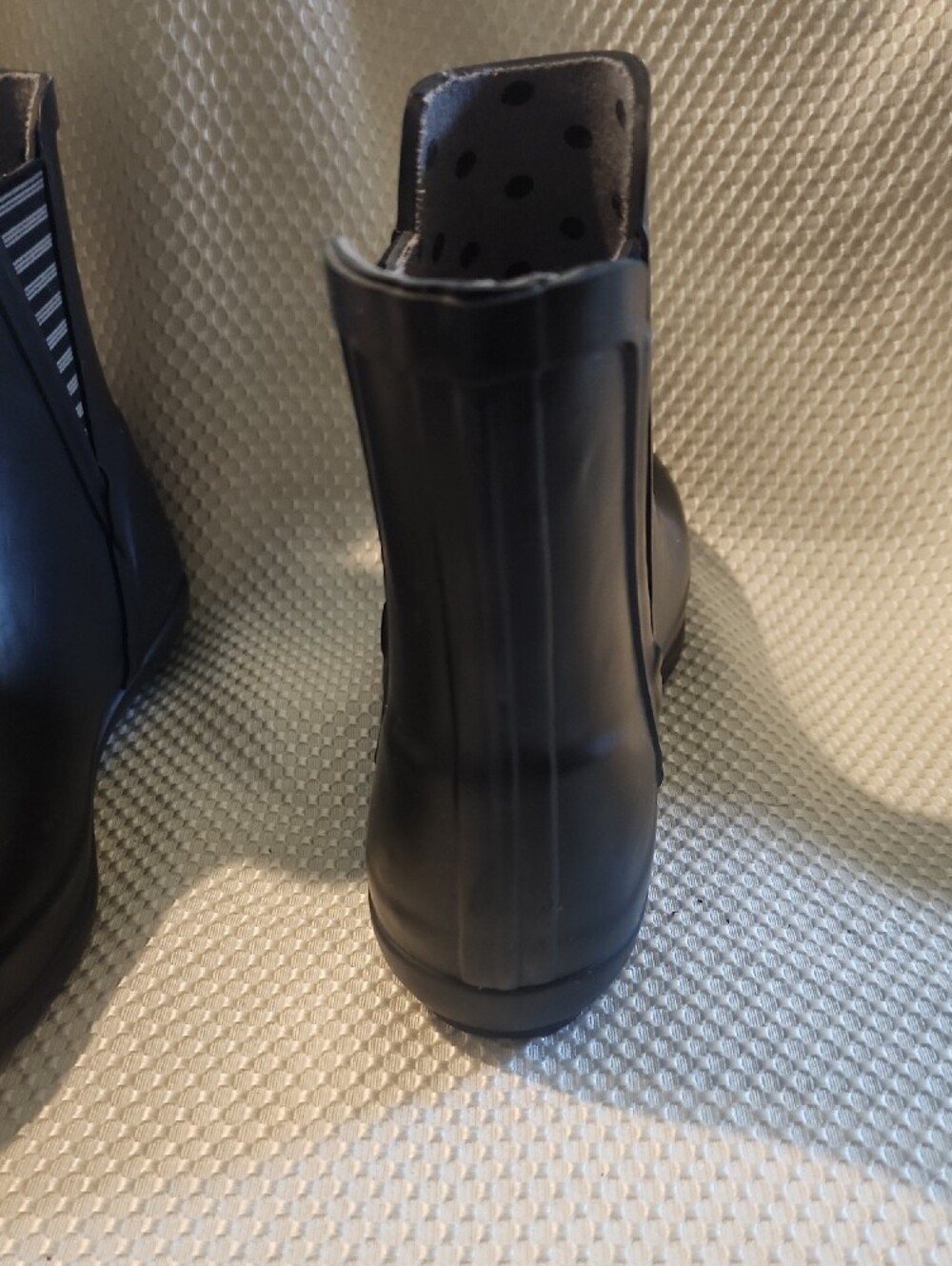 London Fog Black Matte Ankle Rain Boots - Picture 9 of 11